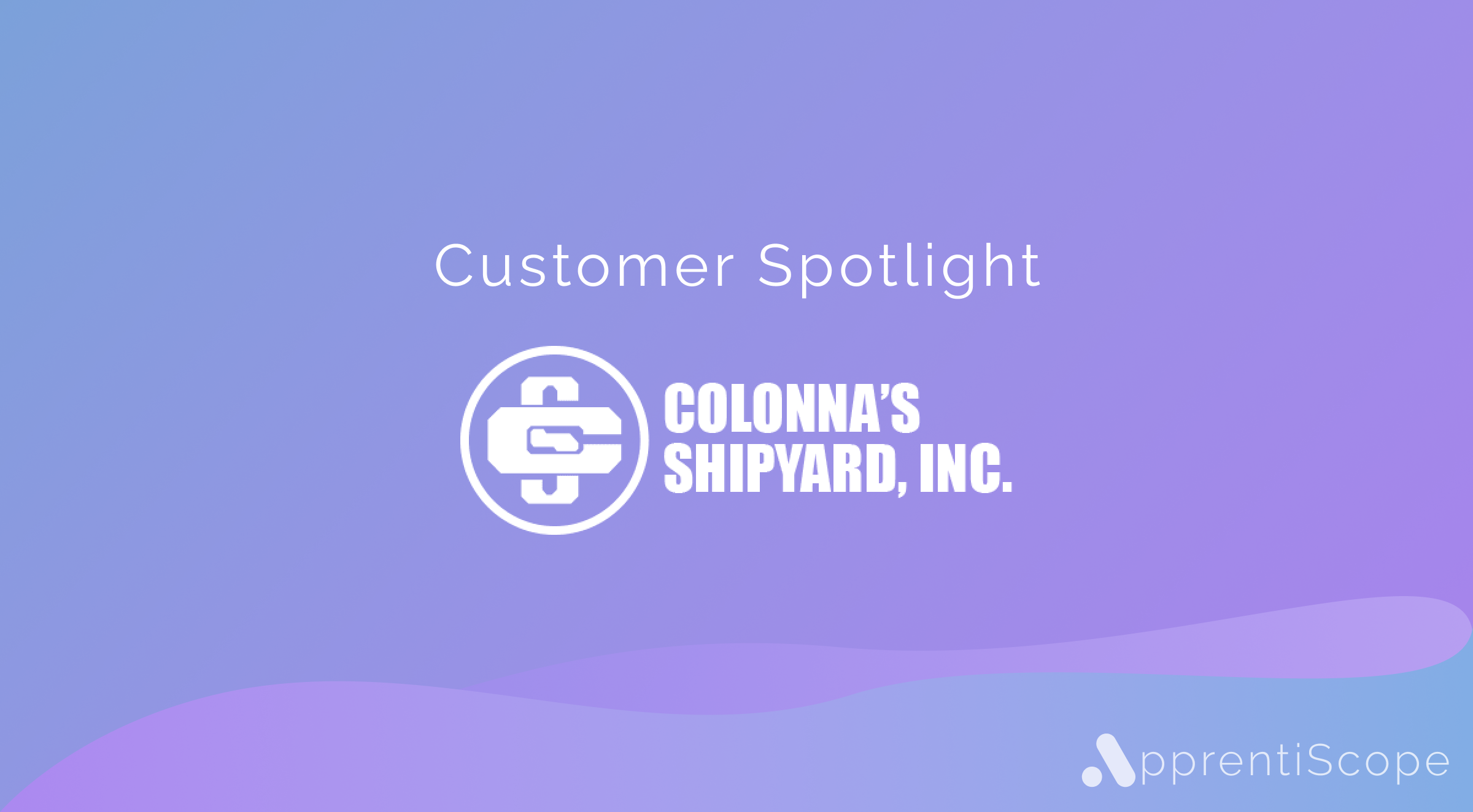Customer spotlight asset for Colonna's shipyard. 