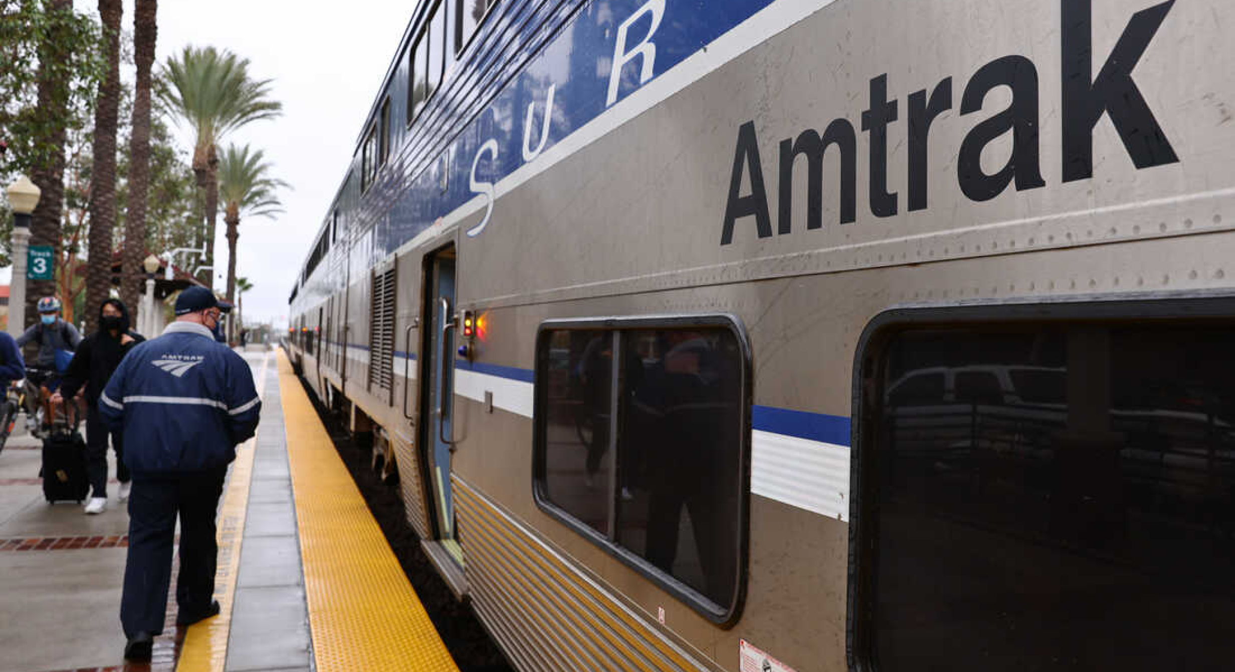 Image of Amtrak train station stop.