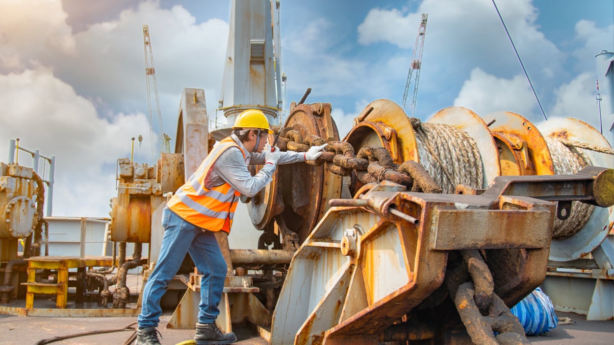 Image of naval worker at work. 